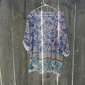 Liberty love floral print kimono 1x
